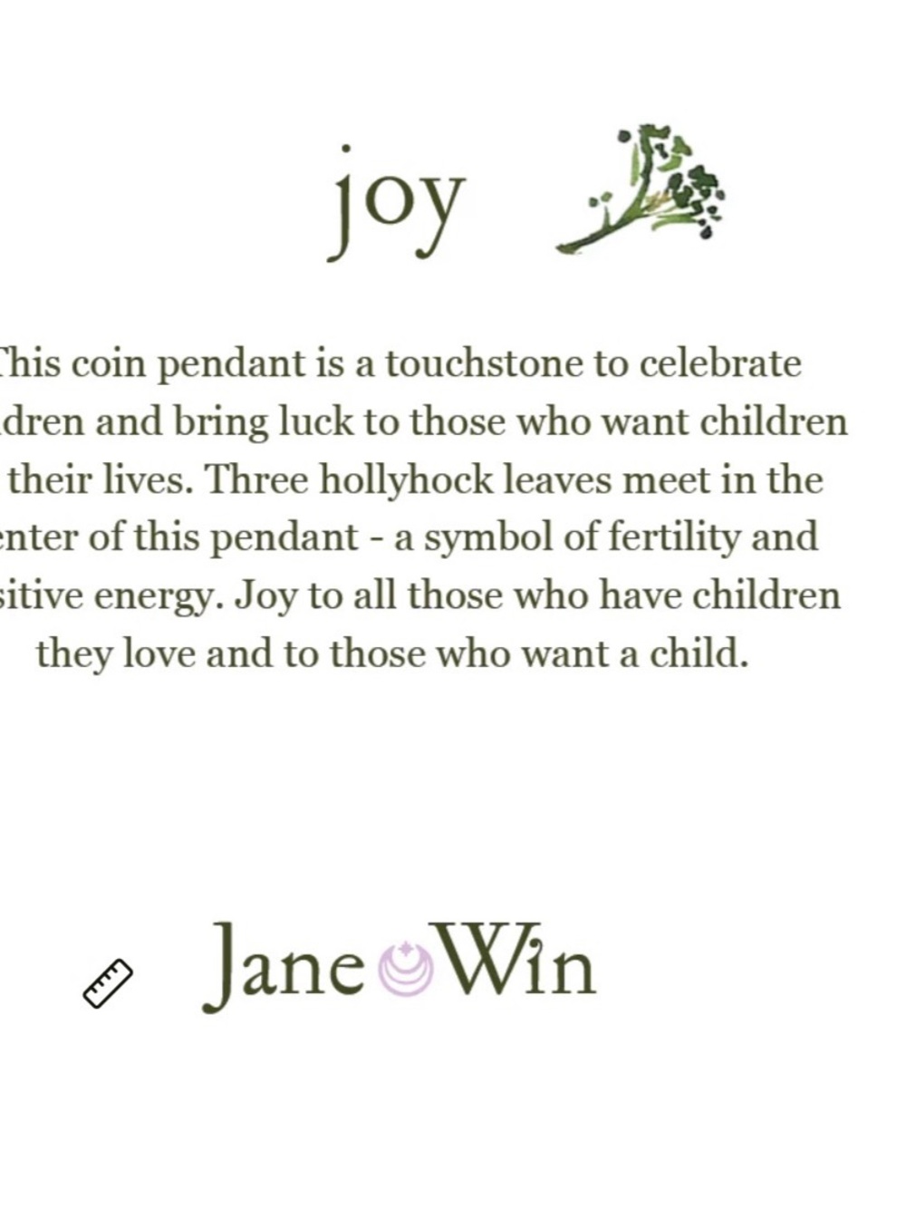 Jane Win JOY Small Pendant 14k Plated Coin - Sold Out Blooming Daisy - Picture 5 of 5